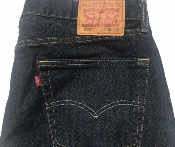 29588 Levis 505 SELVAGE dark blue Men Jeans size - Picture 2 of 5